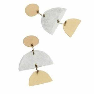 Madewell Gold Silver Half Circle Earring